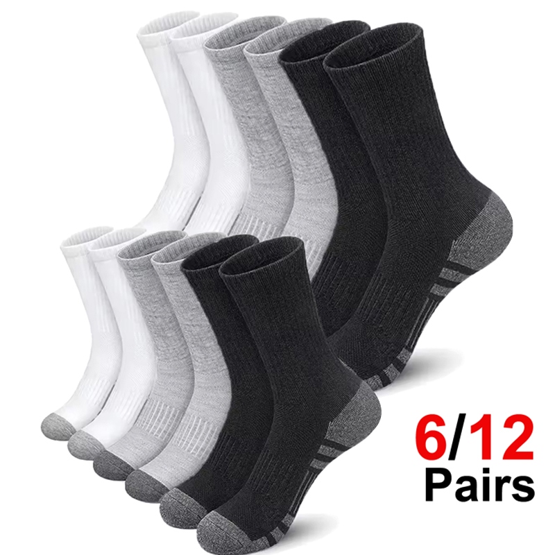 Cotton Crew Sock Pack - Herren 6 Paar Pack Hochleistungs-Athletik-Crew-Socken Weiche