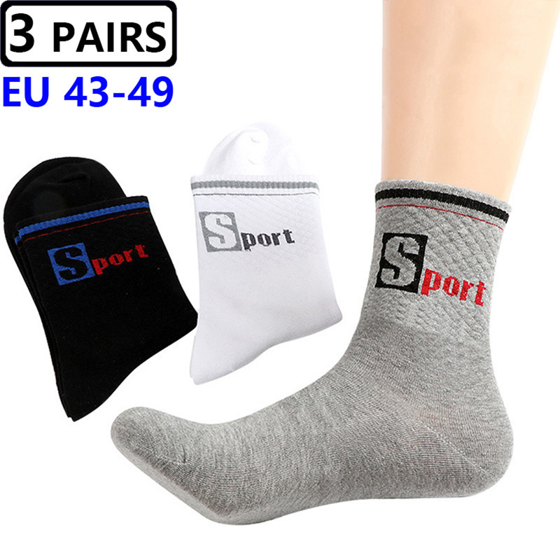 Cotton Crew Sock Pack - 3 Paare/Packung Große Große Socken EU