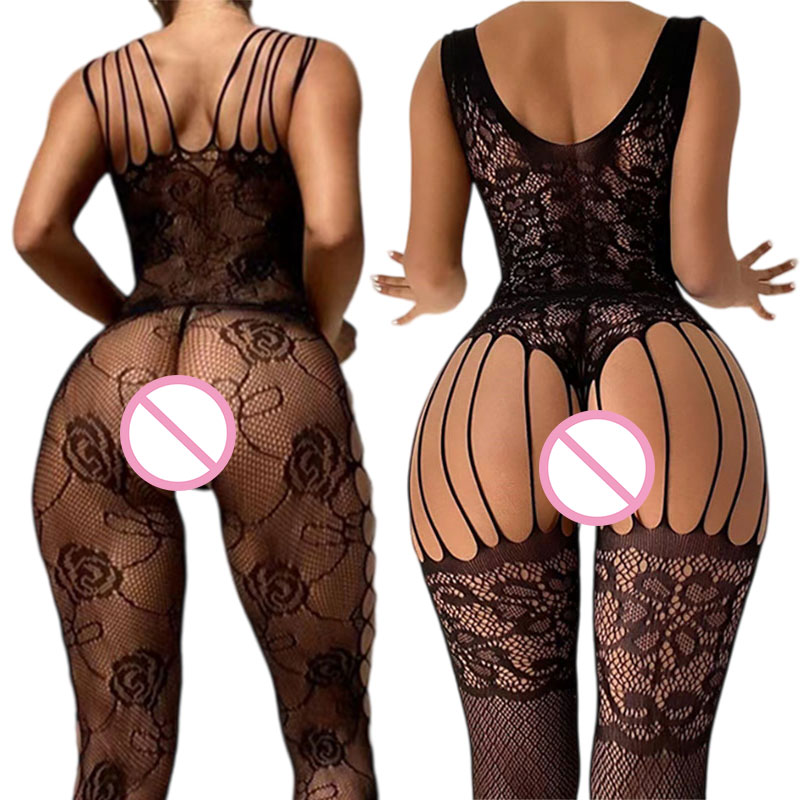 Fishnet Stocking Women - Schwarz Ouvert Weiche Stretch Body Strümpfe