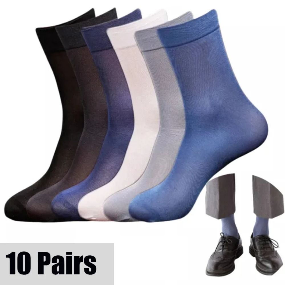 Silk Sock Bamboo - 10 Paar modische, atmungsaktive Herren-Socken aus