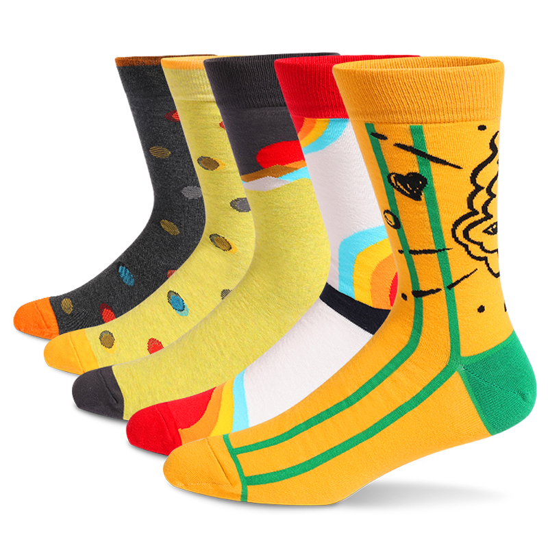 Cotton Crew Sock Pack - 5 Paar Herren Spaß Kleid Socken,