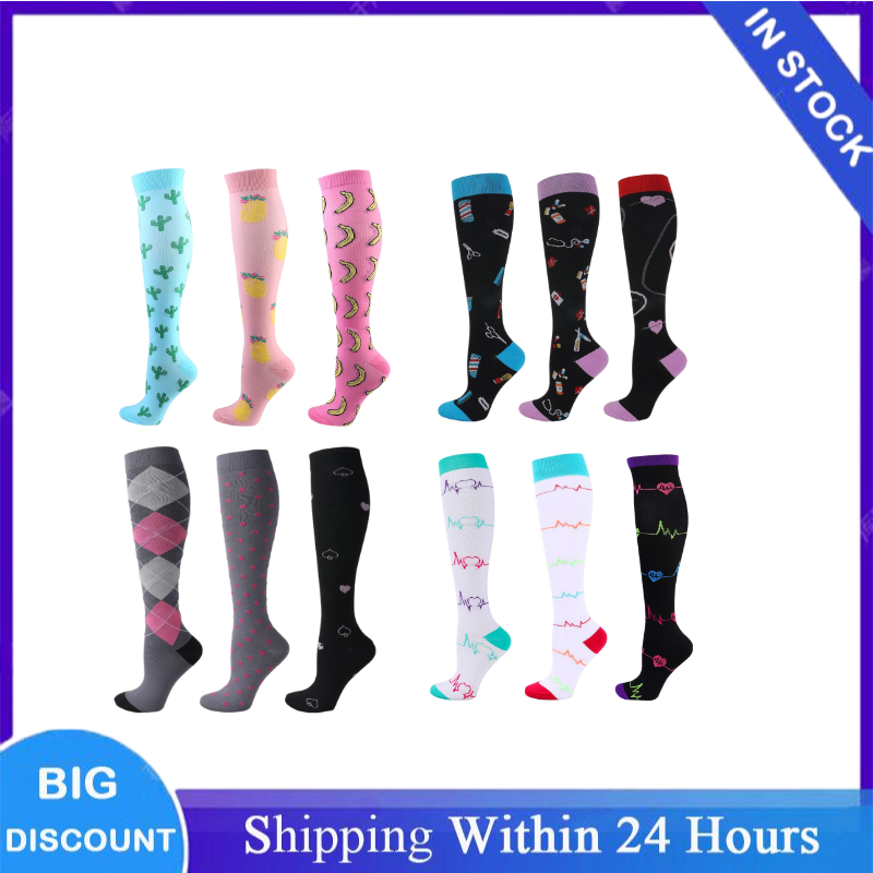 Cotton Crew Sock Pack - 3 Paar/Packungen, mehrere Stile, Kompressionssocken für