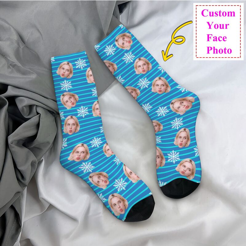 Dress Sock Men - Weihnachten Gesicht Foto personalisierte benutzerdefinierte Männer