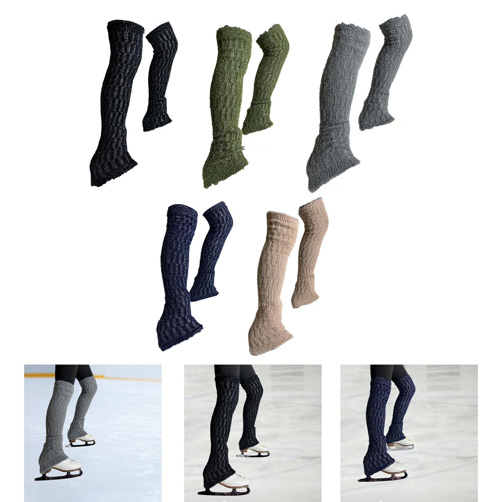 Thermal Sock Winter - Eiskunstlauf-Beinwärmer Trainingskleidung Thermische Zopfmuster-Stricksocken für Training