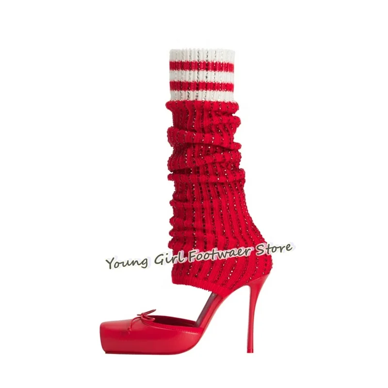 Schuhförmige Stiletto-Absätze  – Knee High Sock Women Bewertung und Preis