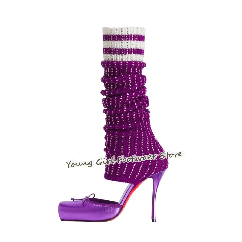 Schuhförmige Stiletto-Absätze  – Knee High Sock Women Bewertung und Preis