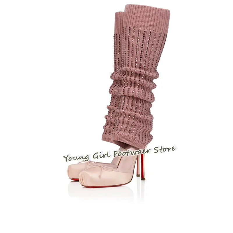 Schuhförmige Stiletto-Absätze  – Knee High Sock Women Bewertung und Preis