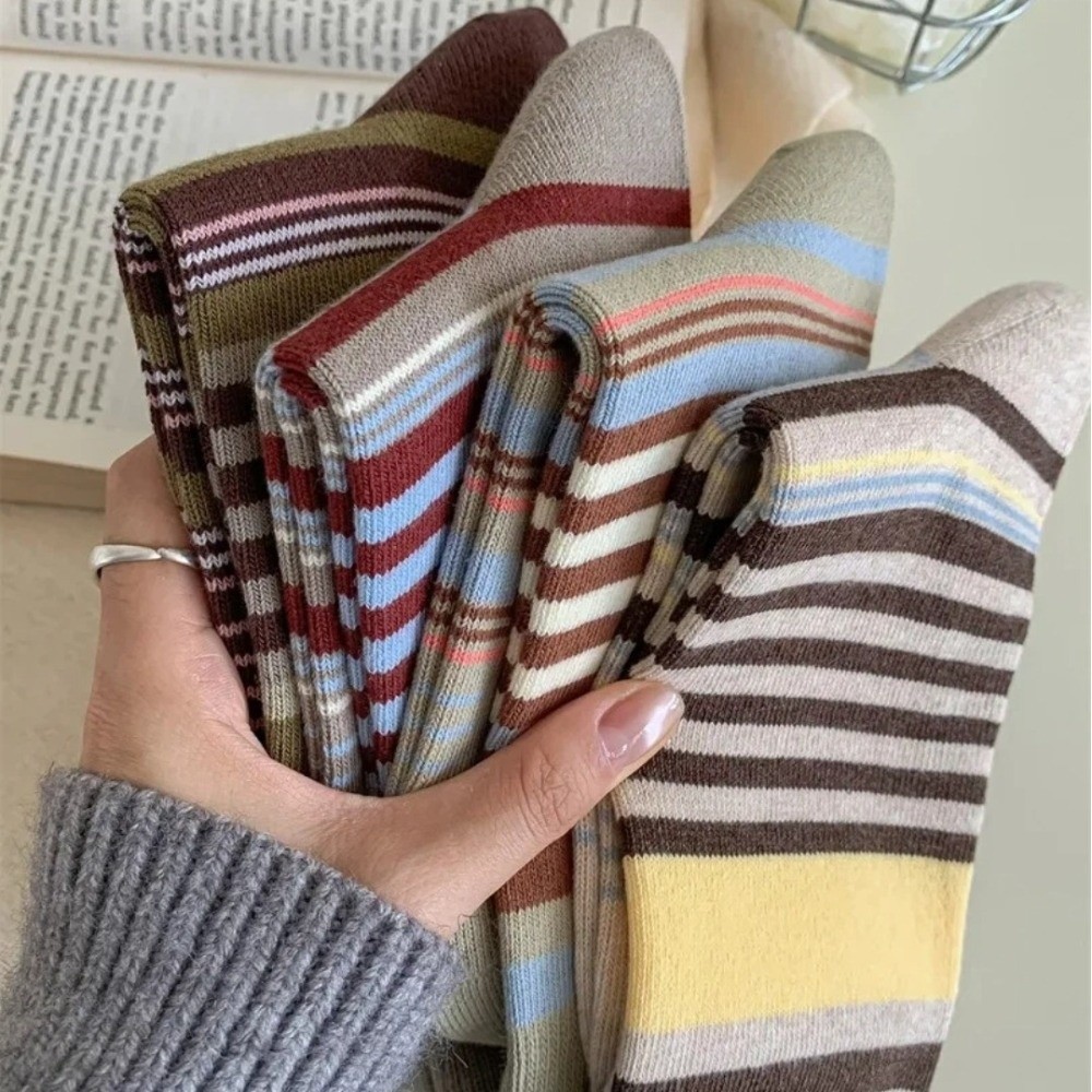 Retro Baumwoll-Stricksocken fü – Knee High Sock Women Bewertung und Preis
