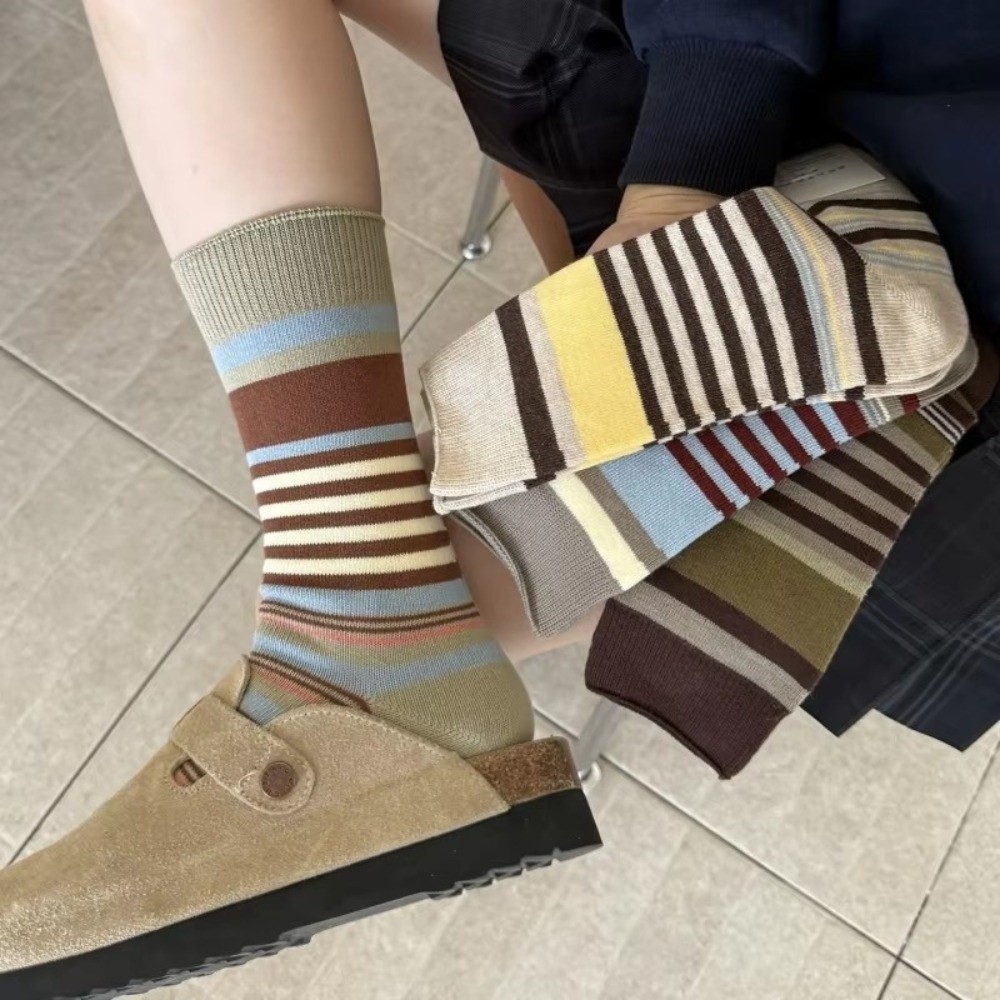 Retro Baumwoll-Stricksocken fü – Knee High Sock Women Bewertung und Preis