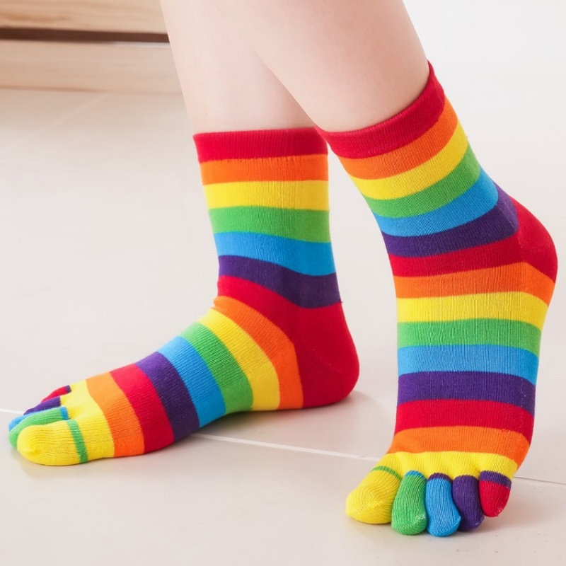 Damensocken, Regenbogenfarben, – Toe Sock Split Bewertung und Preis