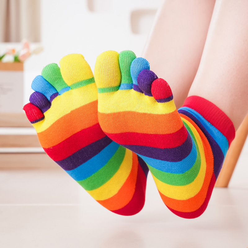 Damensocken, Regenbogenfarben, – Toe Sock Split Bewertung und Preis
