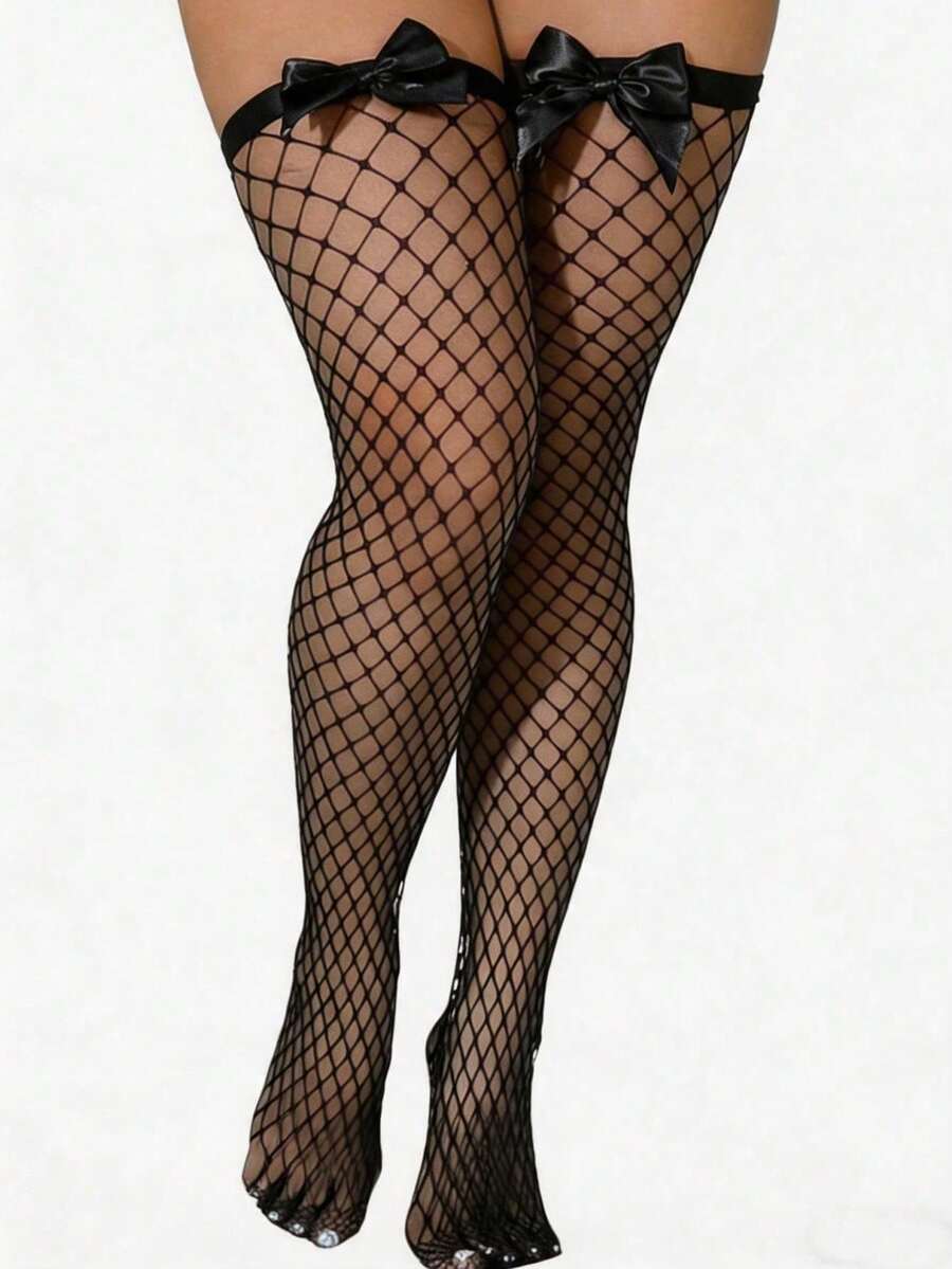 Netzstrümpfe mit Schleifendeko – Fishnet Stocking Women Bewertung und Preis