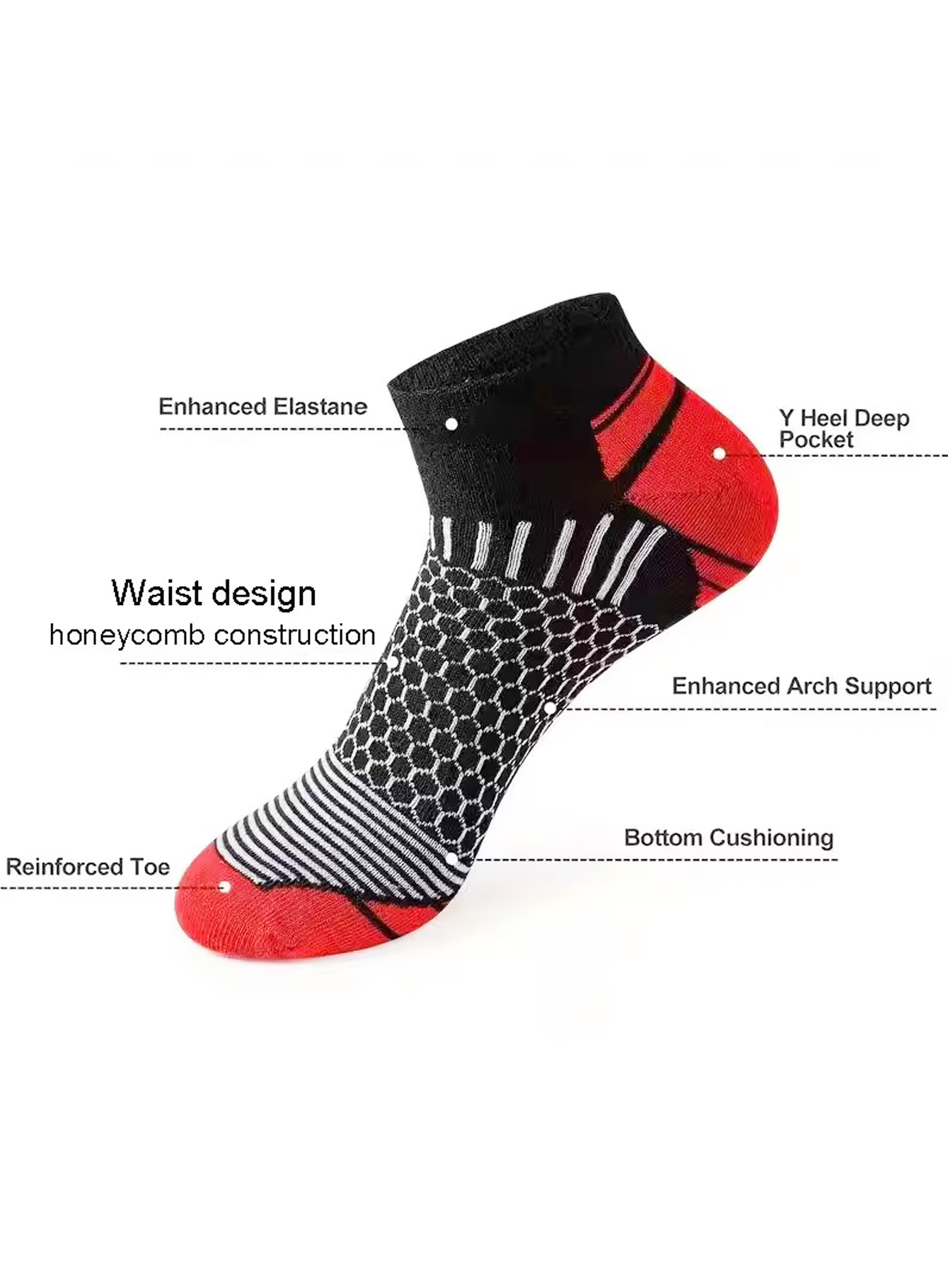 6 Paar Herren-Socken mit Waben – Ankle Sock Low Cut Bewertung und Preis